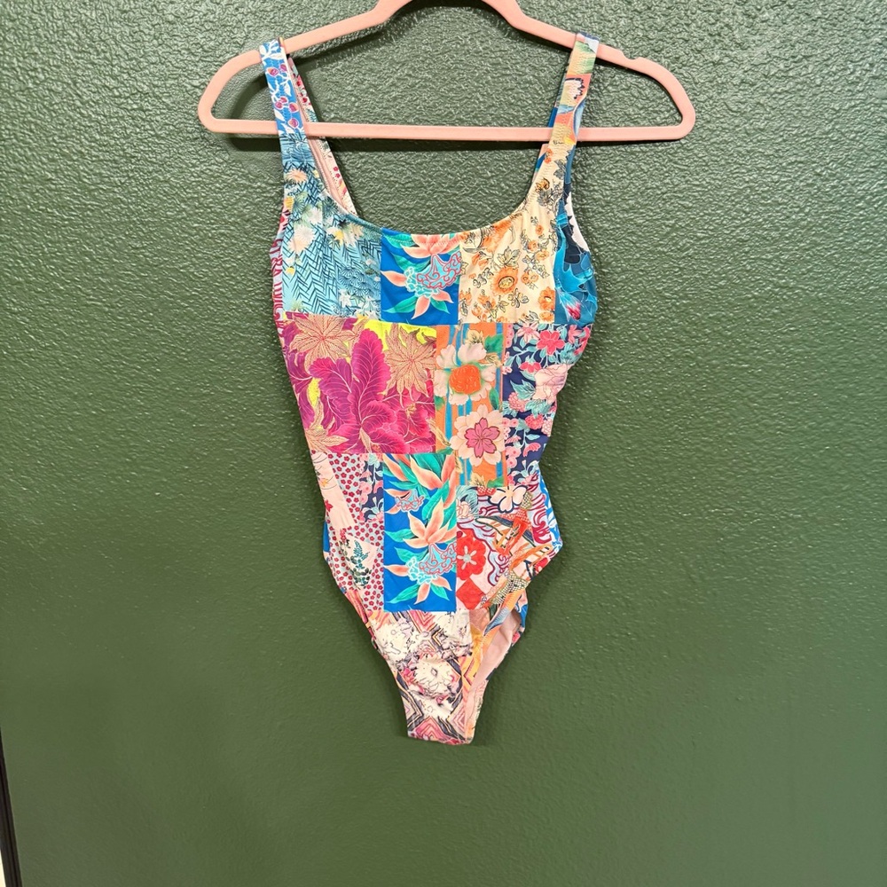 Johnny Was Patchwork Print One Piece Swimsuit 🩱 Size M